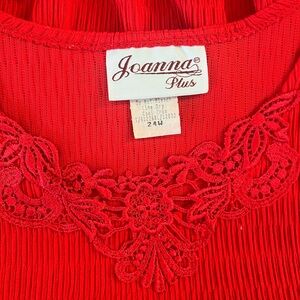 Joanna Plus Red Lace Blouse